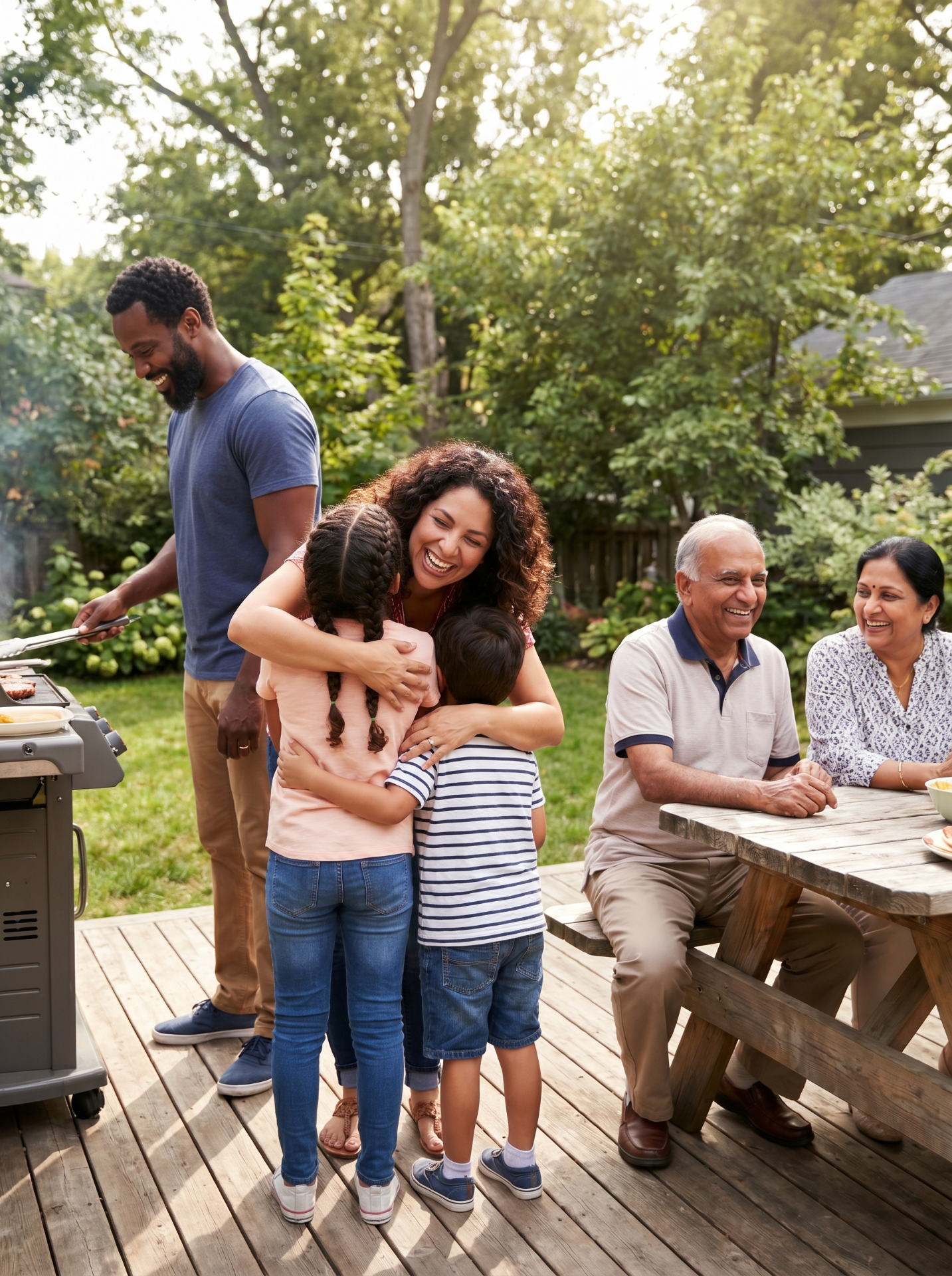 Family enjoying financial security